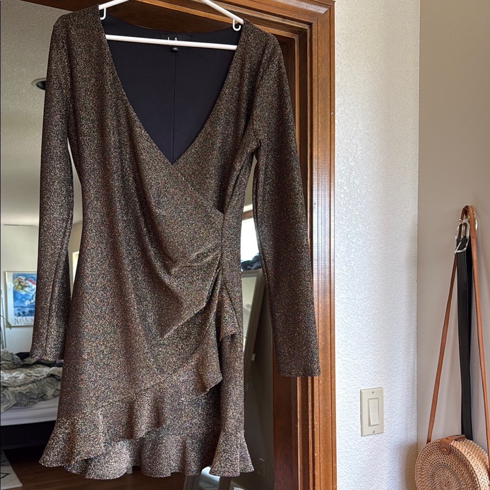 Elegant Black and Gold Women's Dress